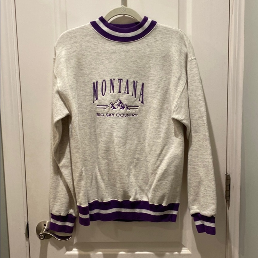 Signal sports Gray and purple Montana crewneck